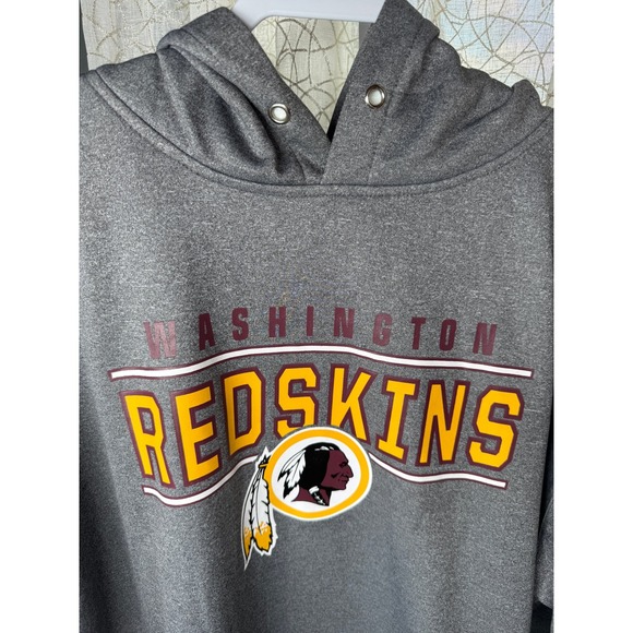 Vintage NFL Team Apparel Washington Redskins Chest Spellout Hoodie‎ – 3XLT Gray - Picture 3 of 5